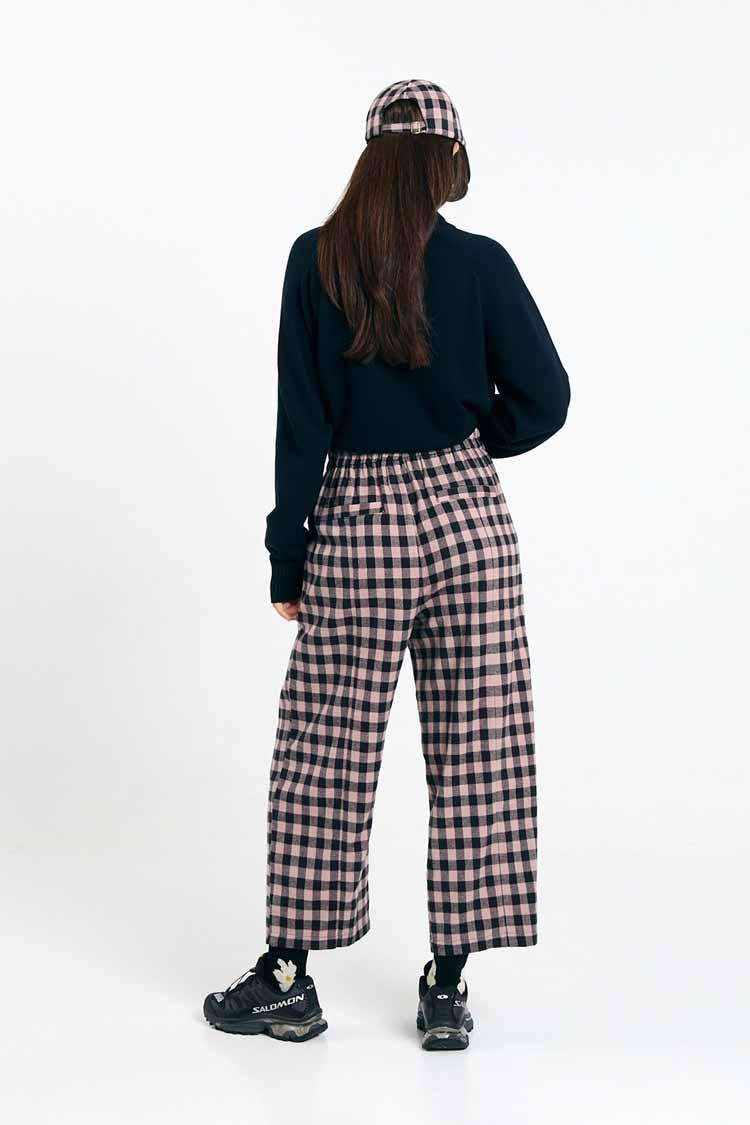 Suite13Lab Avis Pants Check Black Damen Cordhose schwaz weiß kariert